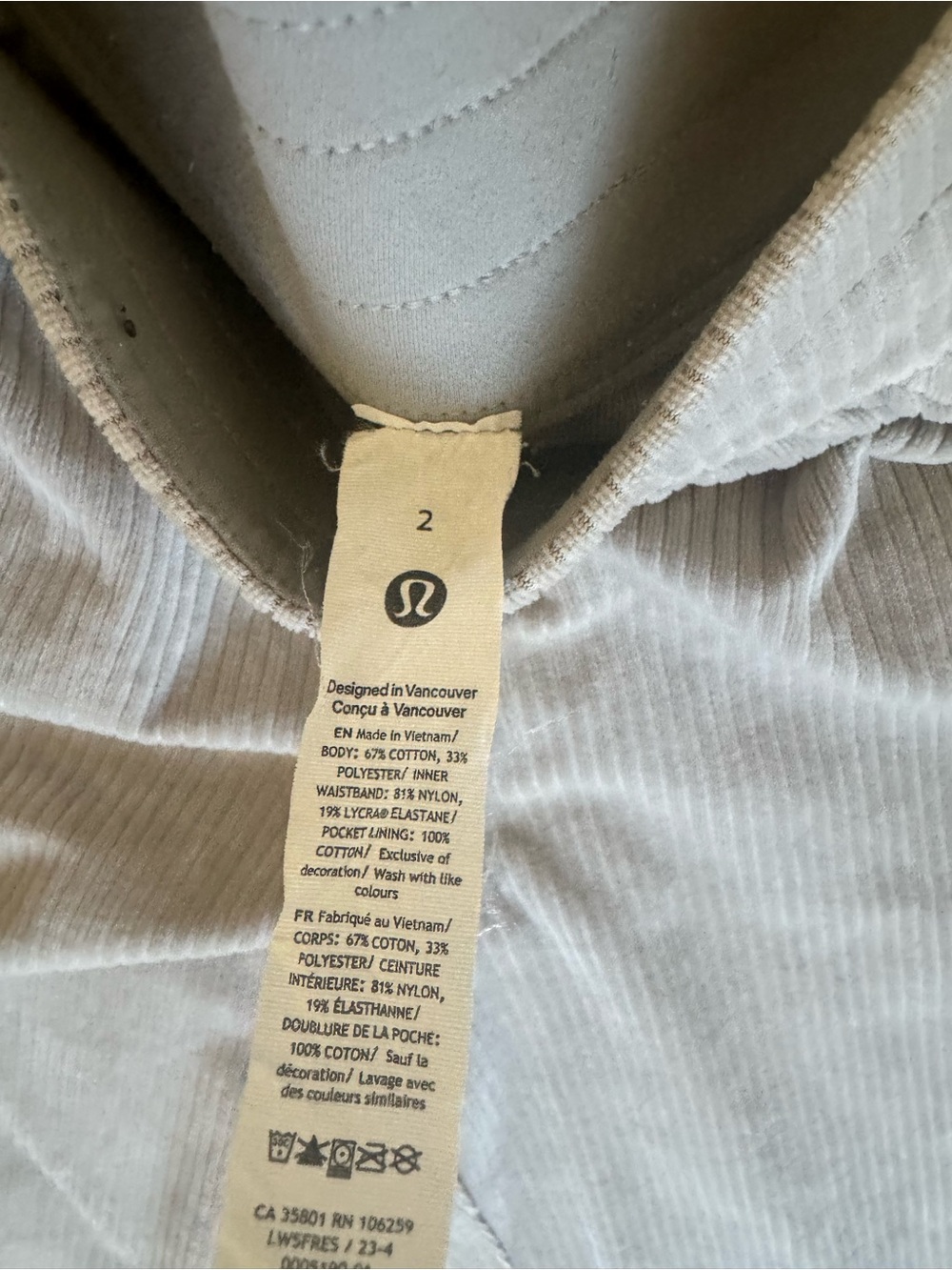 Lululemon Scuba Mid-rise wide-leg pants velvet cord - Picture 4 of 6